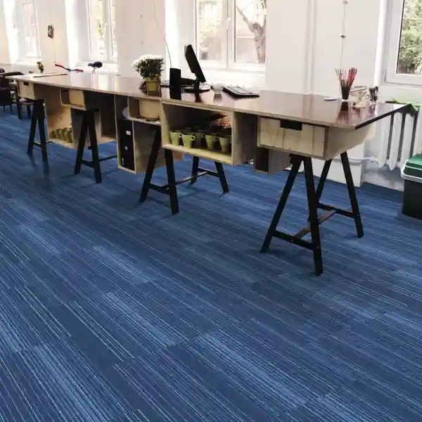Blue Carpet with light blue streaky patterns